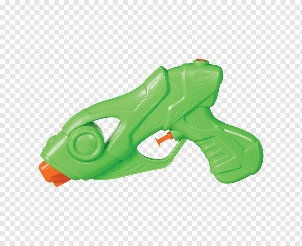 Водный пистолет на белом фоне