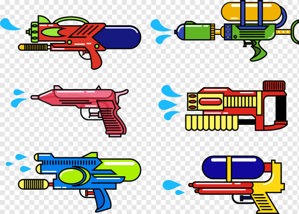 Водный пистолет на чёрном фоне