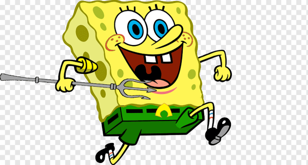 Планктон губка Боб на белом фоне