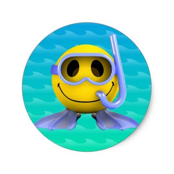 Смайлик на пляже