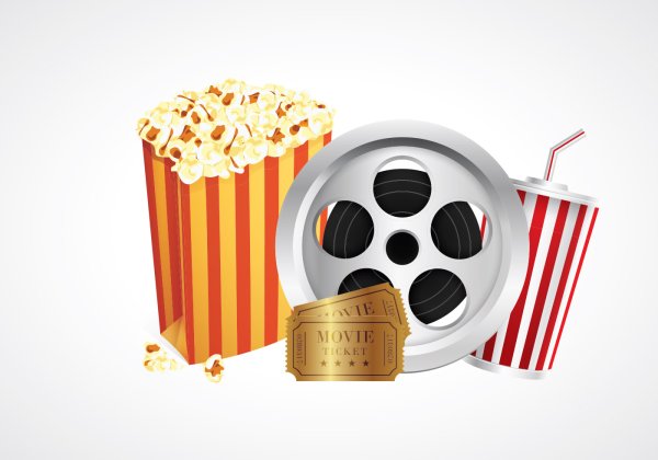 Логотип кинотеатра попкорн