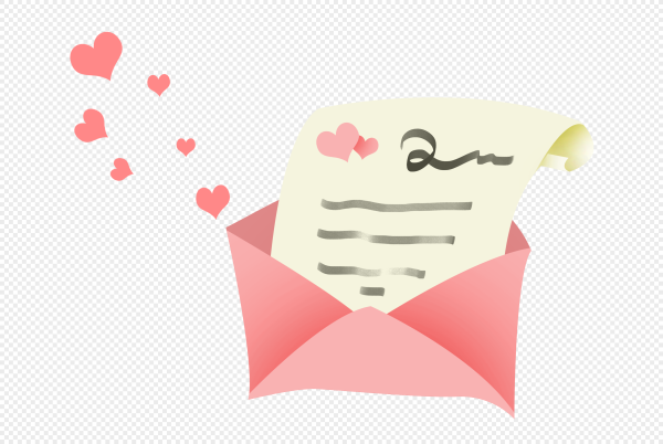 Любовное письмо на белом фоне