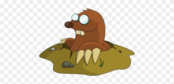 Крот без фона для детей