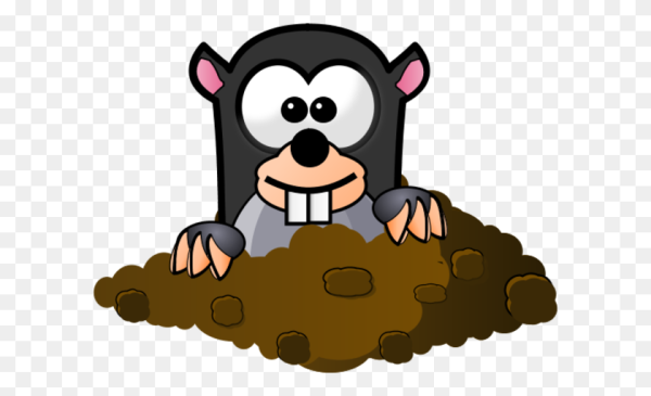 Крот выглядывает из норки