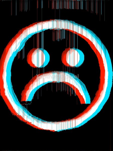 Грустный неоновый смайлик