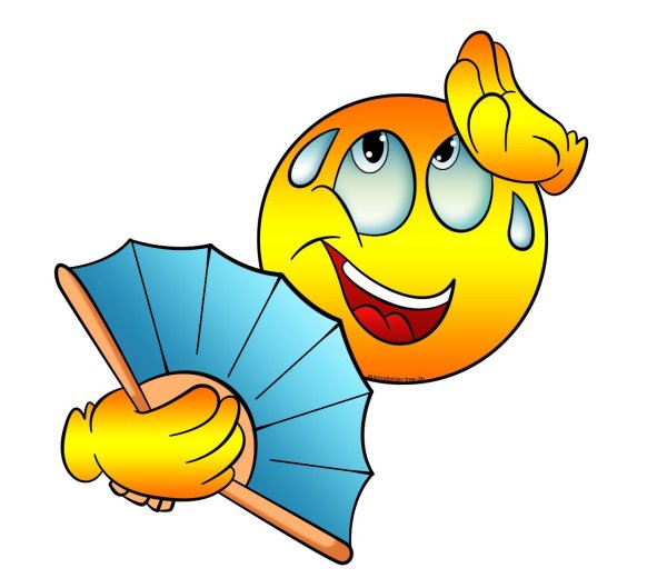 Смайлик очень жарко