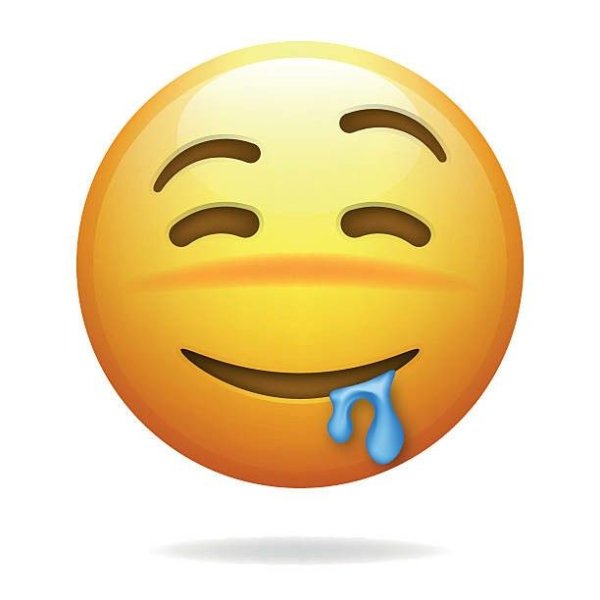 Смайлик с текущей слюной