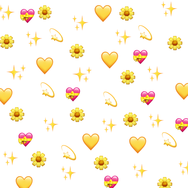 Желтый фон с сердечками