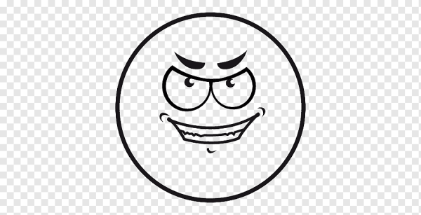 Смайлик злость черно белый