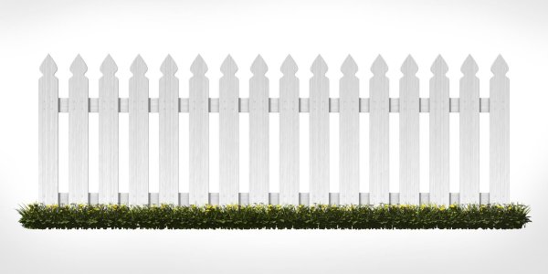 Деревянный забор на белом фоне