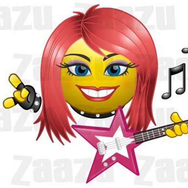 Смайлик девочка с микрофоном