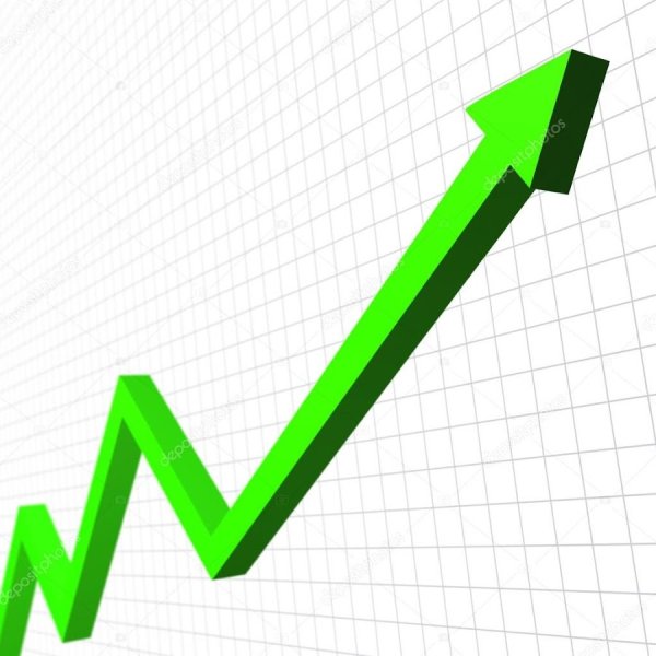 Диаграмма зеленая вверх