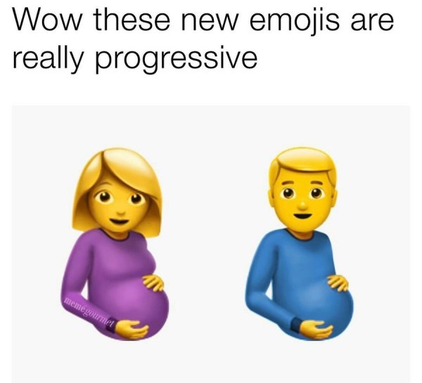 Смайлик с беременным мужчиной