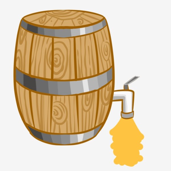 Бочка пивная спереди вектор