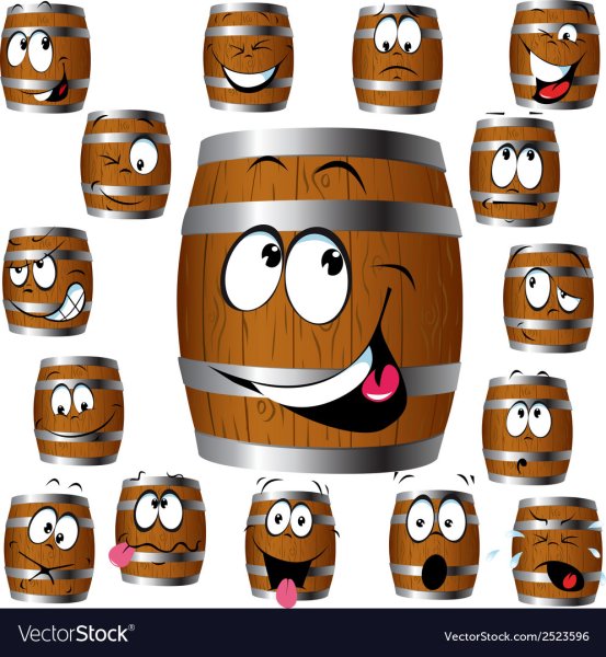 Бочки с рожицами