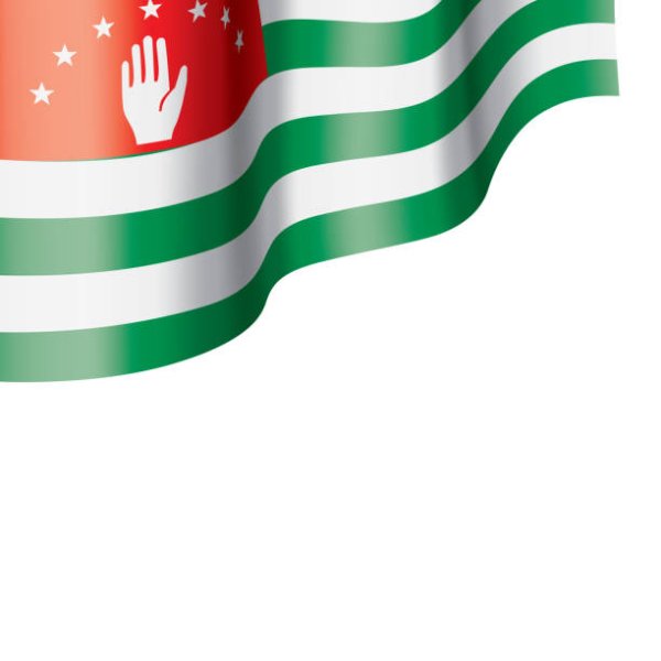 Флаг Абхазии на белом фоне