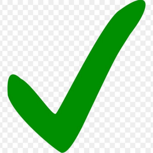Прозрачная зеленая галочка