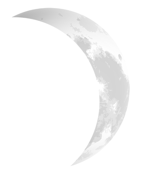 Белый полумесяц без фона