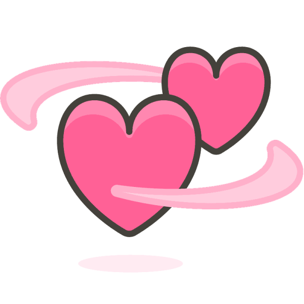 Эмодзи вращающиеся сердца