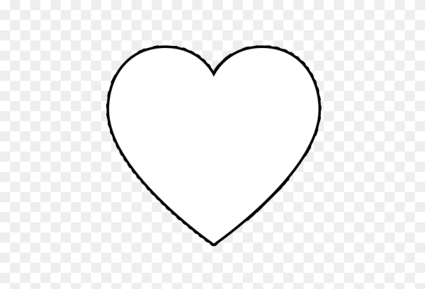 Белое сердце с черным контуром