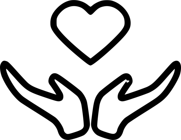 Значок рука с сердечком