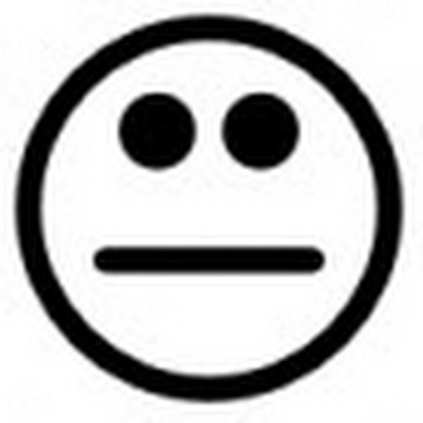 Нейтральный смайлик черно белый