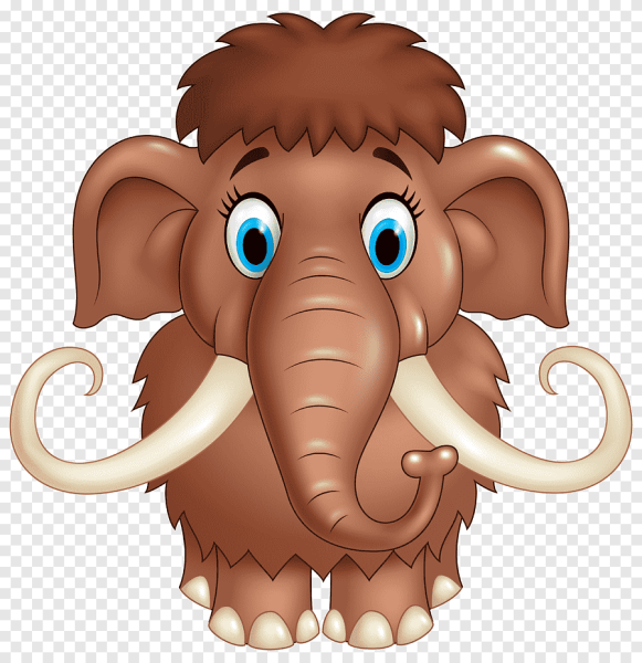 Мамонт на белом фоне