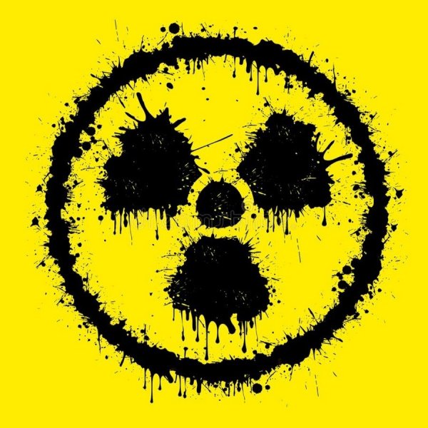 Желтый знак радиации