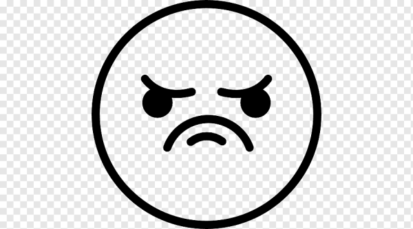 Плачущий смайлик черно белый