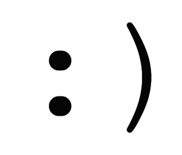 Черный улыбающийся смайлик