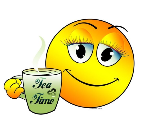 Смайлик с кружкой чая