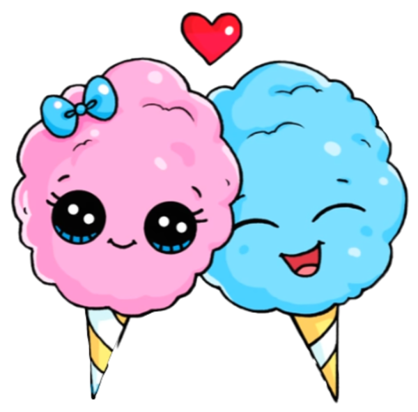 Сладкая вата наклейка