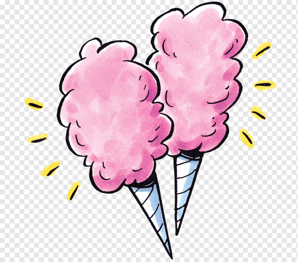 Сладкая вата наклейка