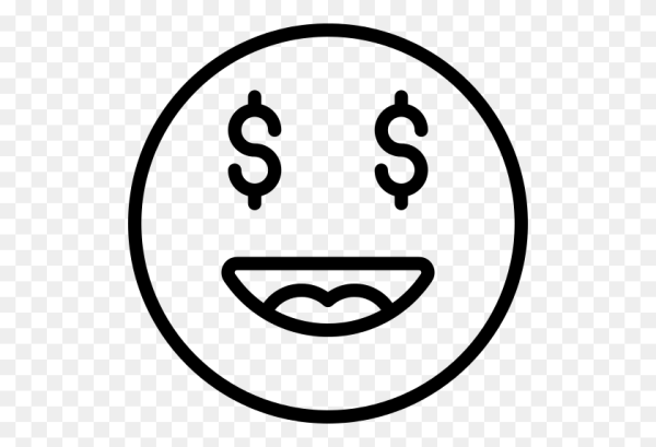 Деньги смайлик черно-белый