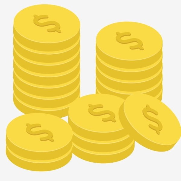 Стопка монет мультяшная