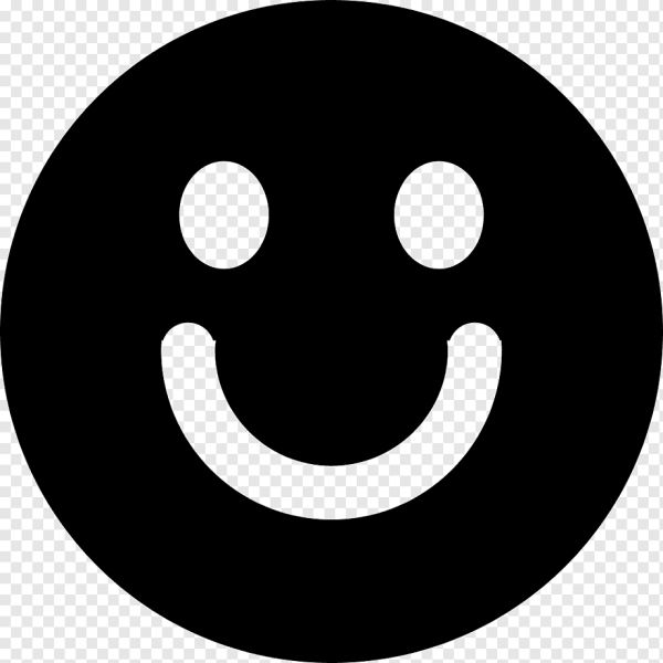 Белый смайлик на черном фоне