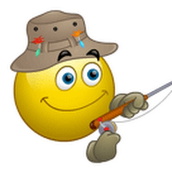 Смайлик с удочкой