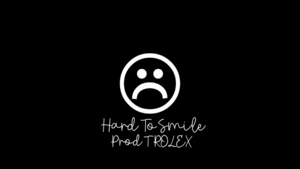 Грустный смайлик на черном фоне