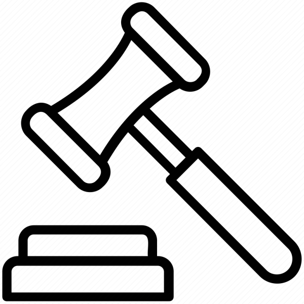 Судебный молоток нарисованный