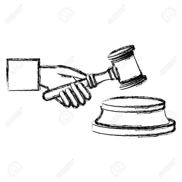 Молоток судьи нарисованный