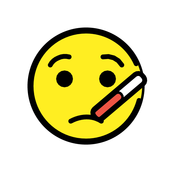 Смайлик с градусником во рту