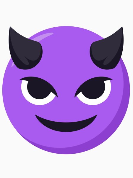 Смайлик чертенок фиолетовый