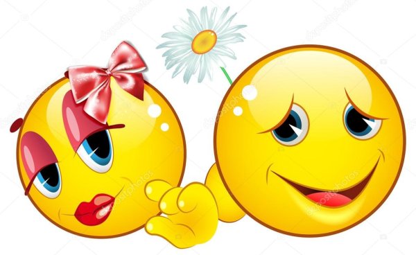 Два смайлика мальчик и девочка