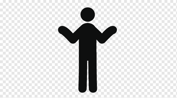 Чёрный человечек на белом фоне