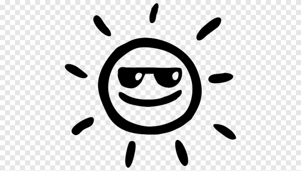 Значок солнца чб