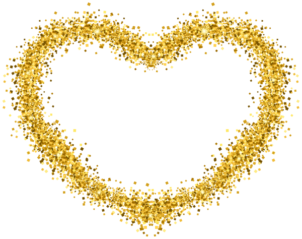 Золотистая рамка сердце