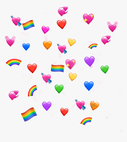 Разноцветные сердечки на белом фоне