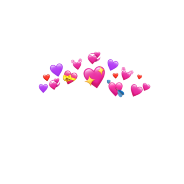 Сердечки над головой на прозрачном фоне