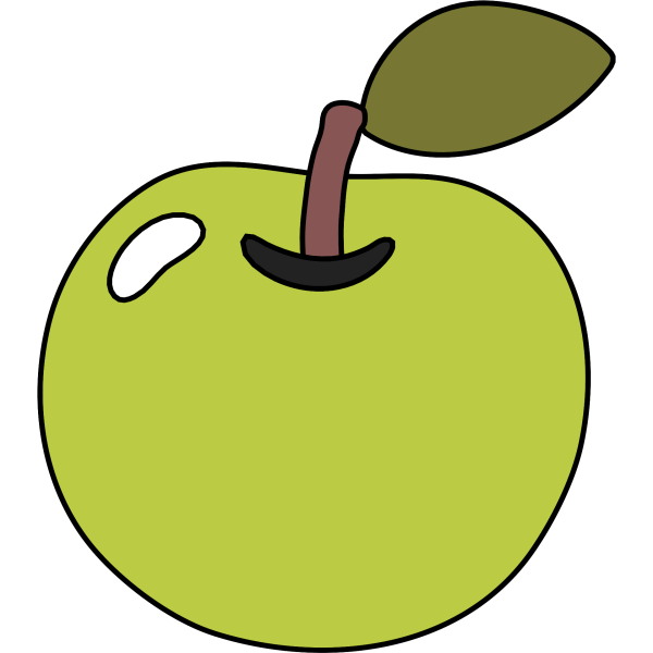 Emoji Apple зеленое яблоко