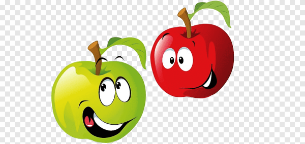 Веселые фрукты яблоко